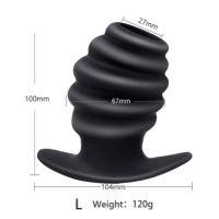 BLACK SILICONE HOLLOW BUTT PLUG LARGE BLACK SILICONE HOLLOW BUTT PLUG LARGE